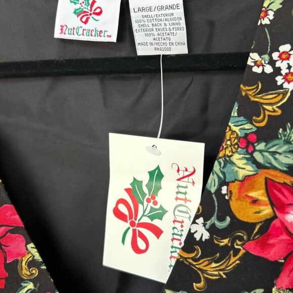 NWT Vintage Women's Nutcracker Poinsettia Christmas Holiday Vest Side Large - Picture 4 of 5